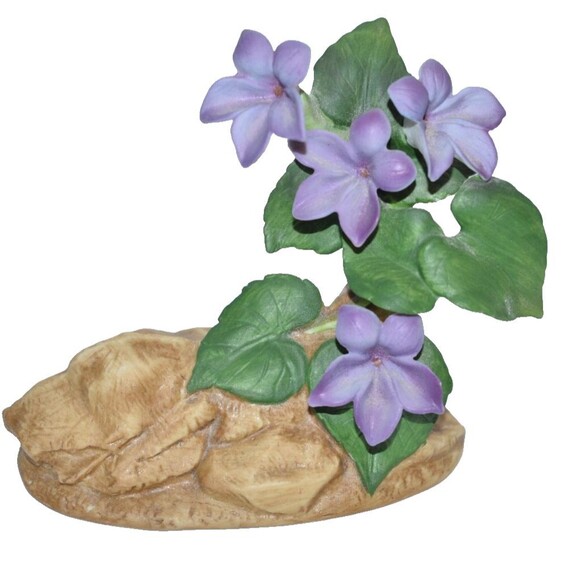 Andrea Sadek 1987 Violet Purple Flower Porcelain 3” Figurine Decor Japan #8040 - Picture 1 of 10